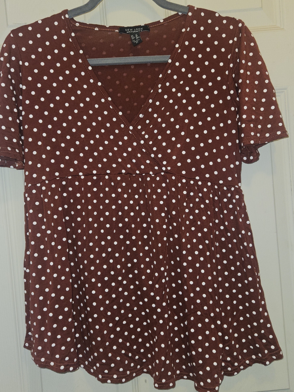 New Look Polka Dot Peplum Top